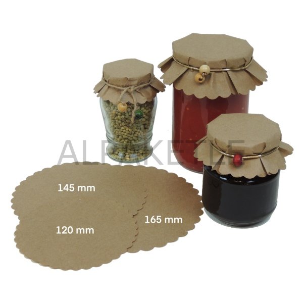 120 MM BASKISIZ KRAFT KAVANOZ ŞAPKASI ( 1500 ADET )
