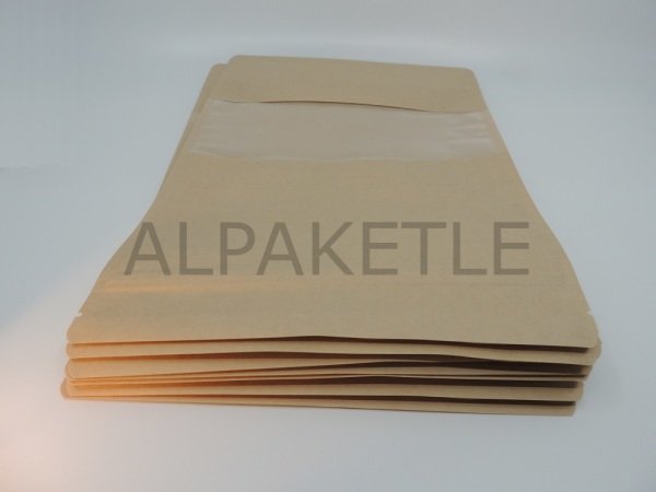 180x290 mm KRAFT PENCERELİ DOYPAK POŞET  adet